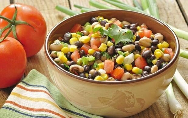 Dietary vegetable salad can be included in the menu when you lose weight on proper nutrition